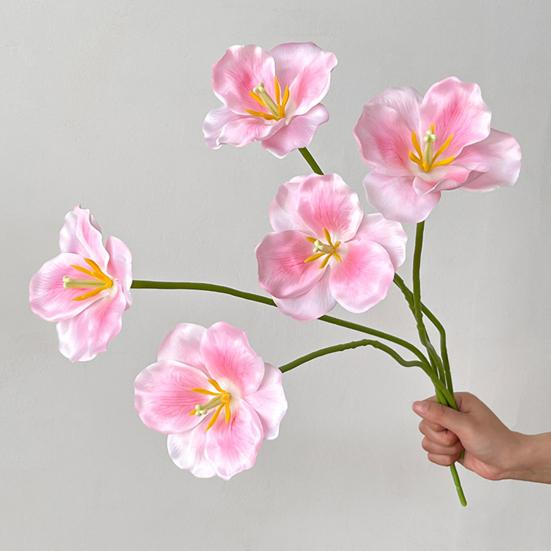 Имитация тюльпана Искусственные полностью распустившиеся цветы тюльпана Искусственный тюльпан с гибким стеблем для весенне-летнего домашнего декора Свадебные настольные центральные элементы