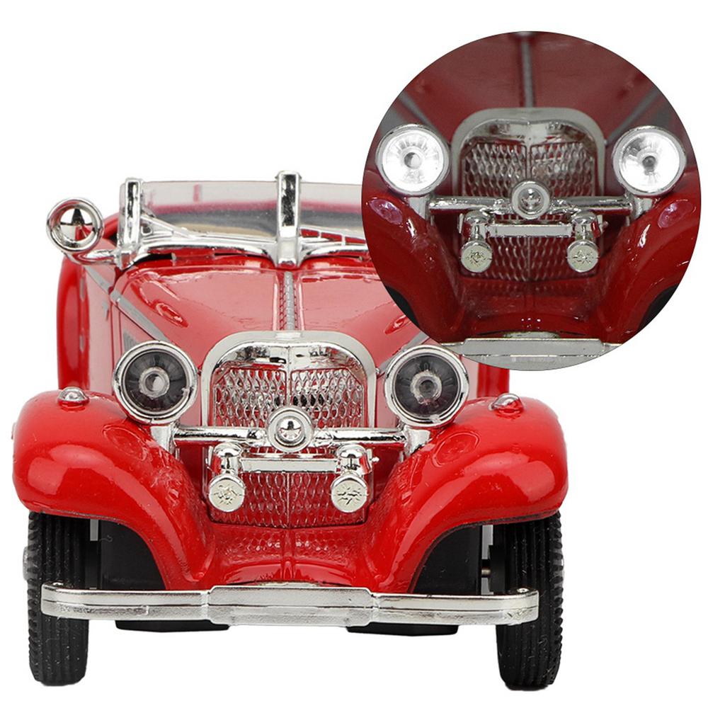 Vintage Child Kid High Simulation Sound Light Pull Back Car Toy Alloy Vehicle (Red)