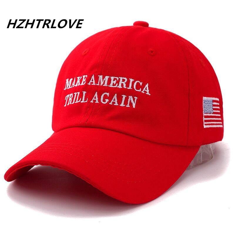 Высококачественная бейсболка с надписью MAKE AMERICA TRILL AGAIN Snapback, хлопковая бейсболка для женщин унисекс, регулируемая шляпа для папы в стиле хип-хоп с костью