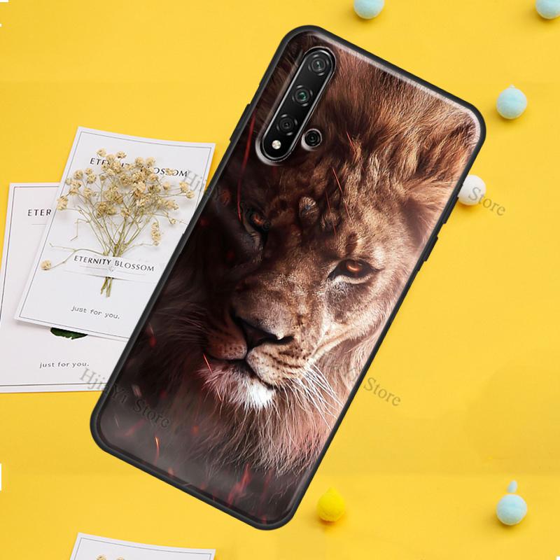 Чехол с головой льва для Huawei P30 P20 P40 P60 Pro P Smart Nova 9 5T Honor Magic 5 Lite X8 X9a 50 70
