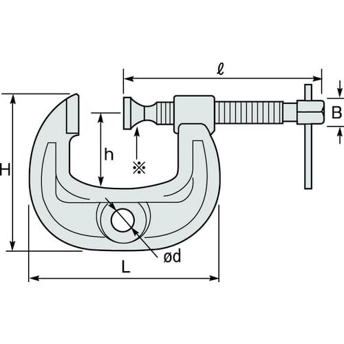 Super C-type Clamp, Strong Wide Type, 100mm, Cathodic Electrodeposition Coating