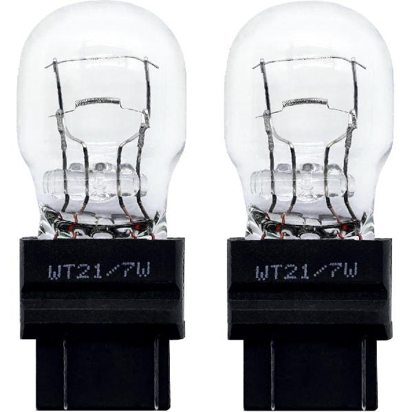 WT21/7W Halogen Bulbs 12V OEM Standard Replacement Rear Brake Tail Turn Signal Lights Long Life, Pack of 2