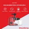 Slow juicer 150W for fruits and vegetables COLD PRESS KLAUSBERG KB-7870