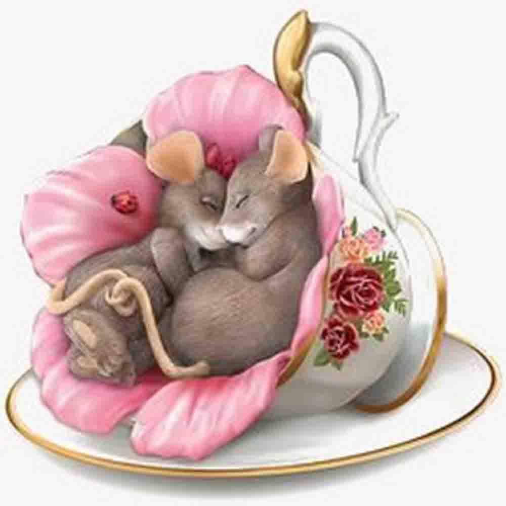 Алмазная картина Кубок и мышь 5D DIY Декор для дома Стразы Рукоделие Алмазная вышивка