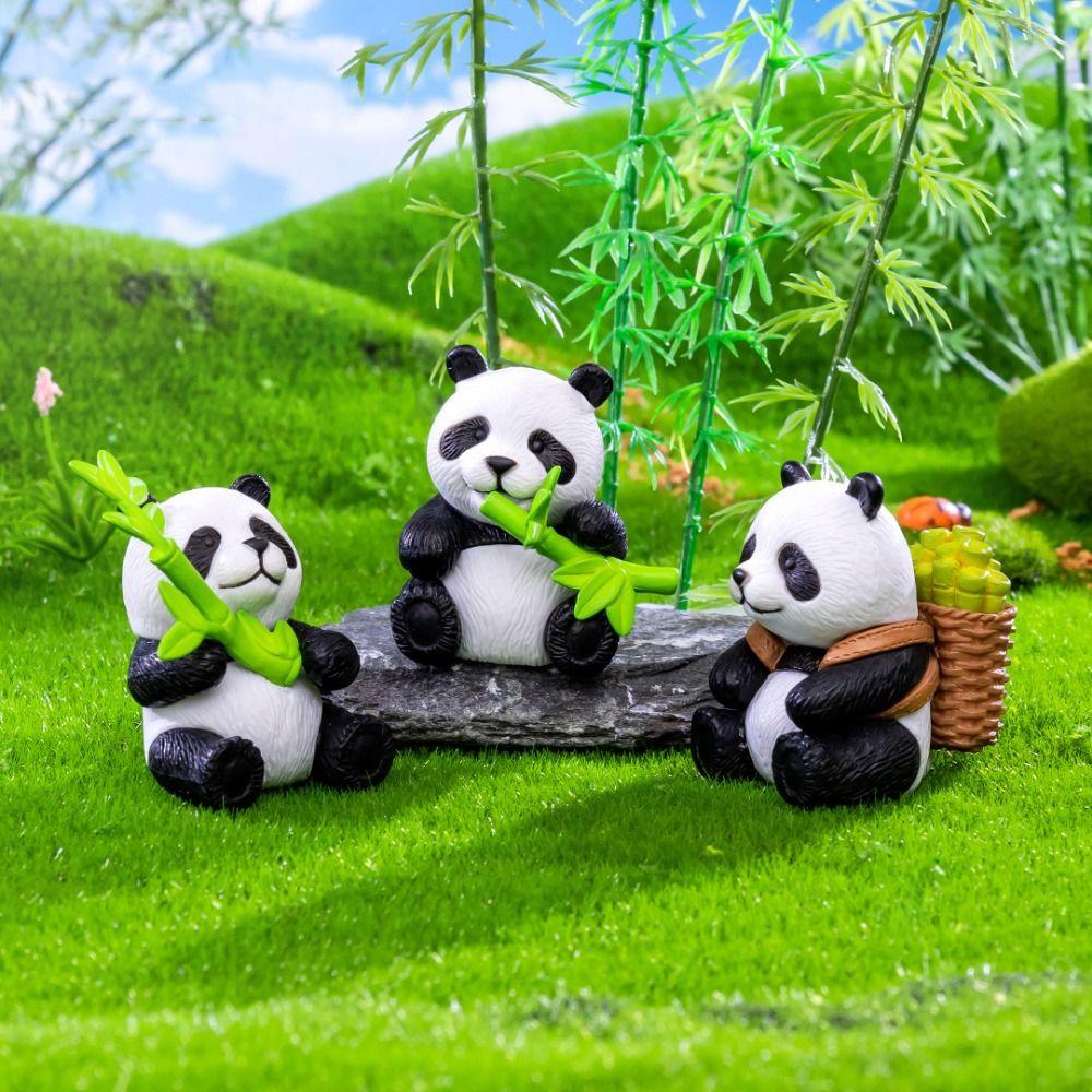 Micro Landscape Simulation Panda Ornaments Resin Crafts Panda Miniatures Gardening Landscape
