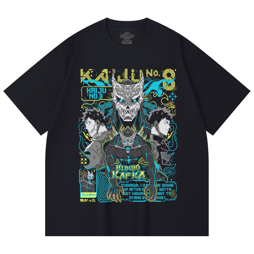 230 г/м² 100% хлопок Kaiju No 8 V20 Принт Кафки Унисекс Тяжелая хлопковая футболка
