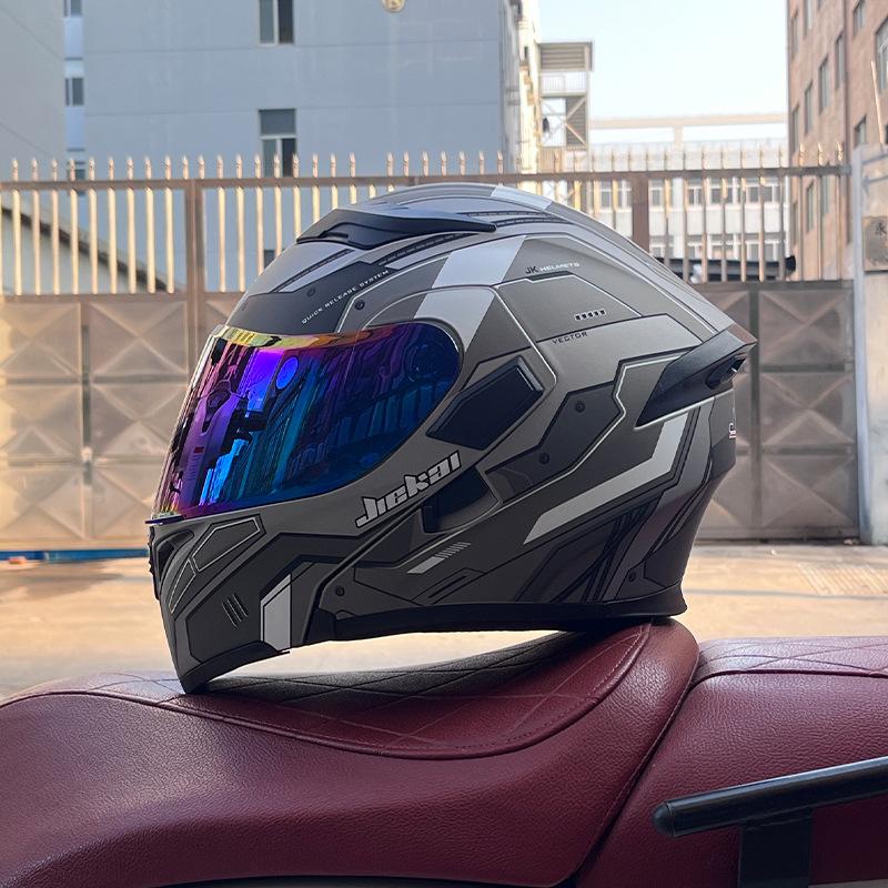 Motorcycle Helmets Men's and Women's Locomotive Full Helmets Bluetooth Peel-off Helmets Electric Vehicle Helmets