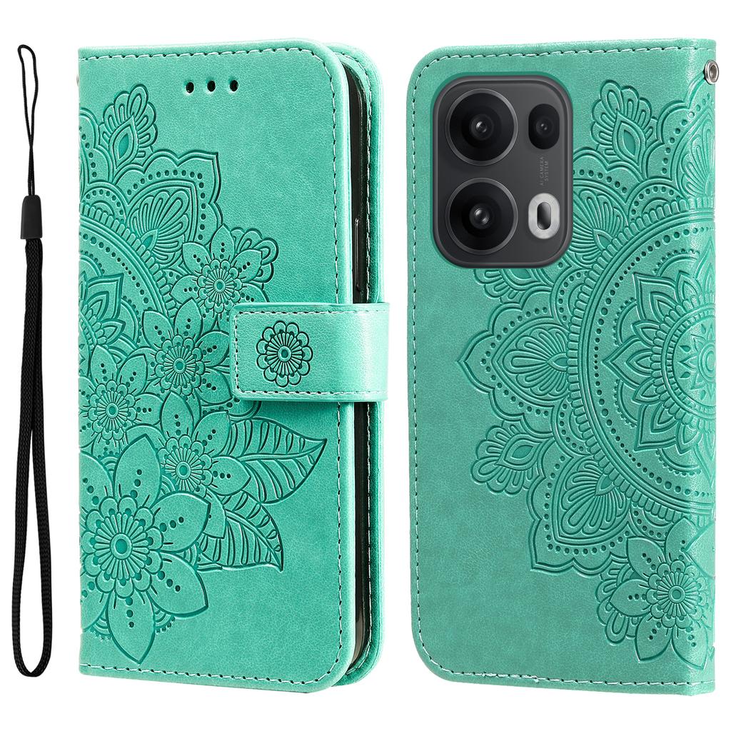 Для Oppo Reno14 Pro 5G (Китай)/Oppo Reno13 Pro 5G/Oppo Reno14 Pro 5G (Глобальный) Чехол Кошелек-подставка из ПУ кожи с цветочным узором Чехол для телефона
