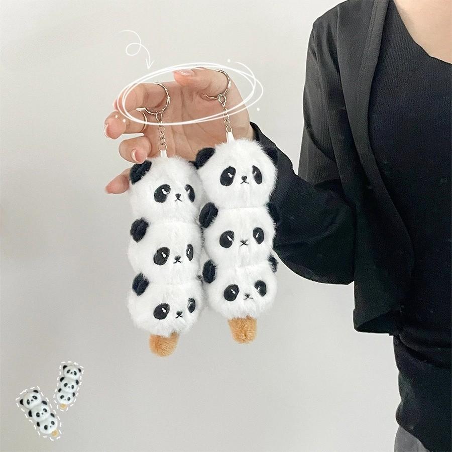 Cute Plush Cartoon Panda Backpack Charm With Lollipop Design Adorable Child Toy