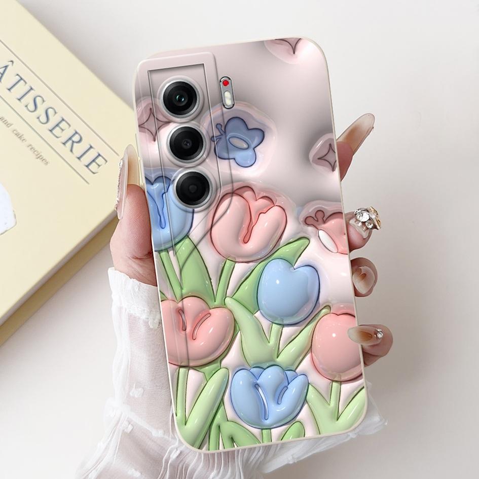 Чехол для Tecno Camon 40 Чехол Camon40 Pro Новый Модный Цветочный Узор Ромашка Мягкий Силиконовый Защитный Чехол для Tecno Camon 40Pro 5G Capa
