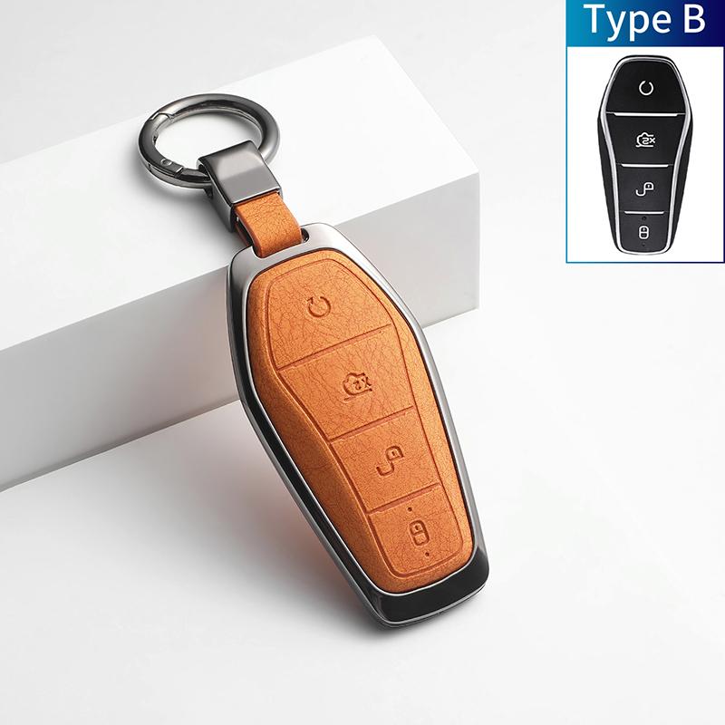 Zinc Alloy Car Remote Key Cover BYD Song PLUS Han EV Max Tang DM Qin PLUS Yuan Dolphin Atto 3 Keychain Car Accessories