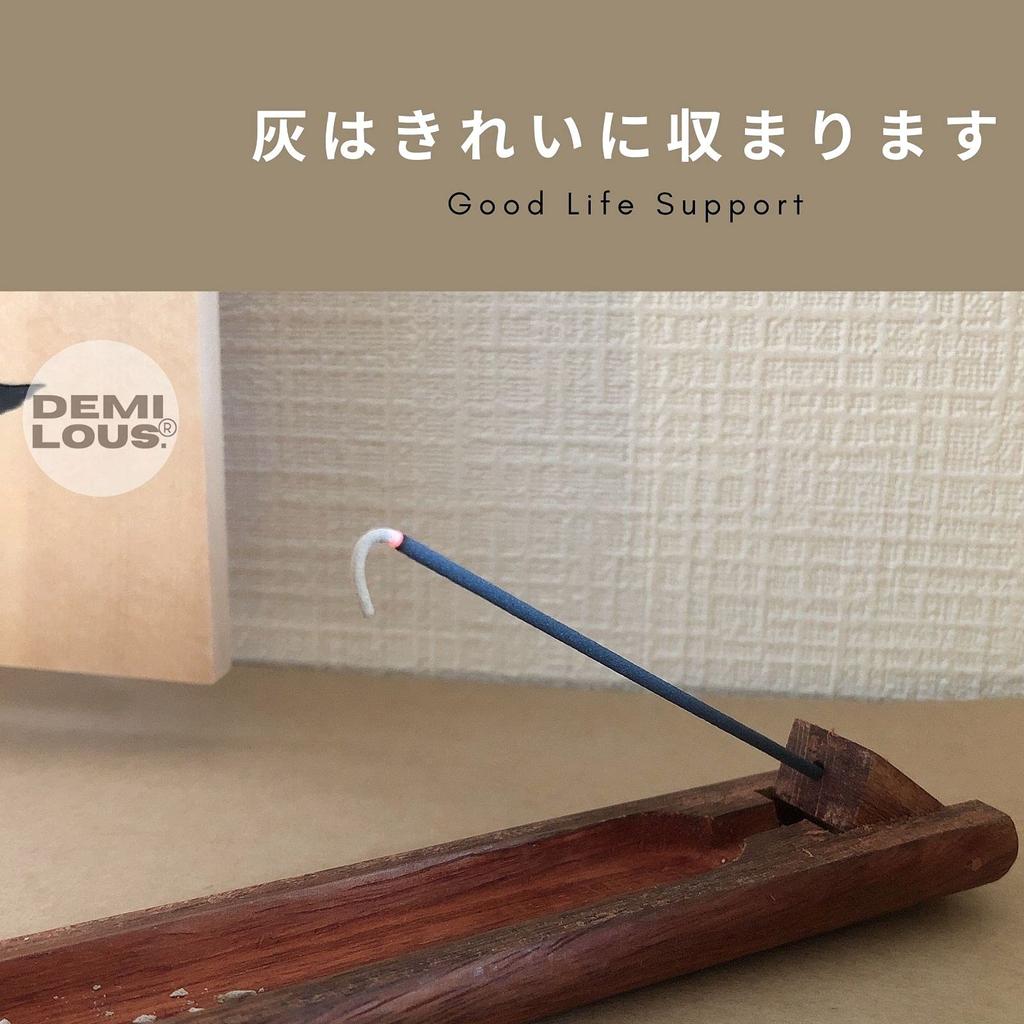 ДЕМИ ЛУС. Подставка для благовоний, Горизонтальная, со Встроенным Блюдцем, Стильная, Маленькая, Деревянная, Простая, Компактная, для Палочек-Благовоний, Успокаивающая, для Медитации,