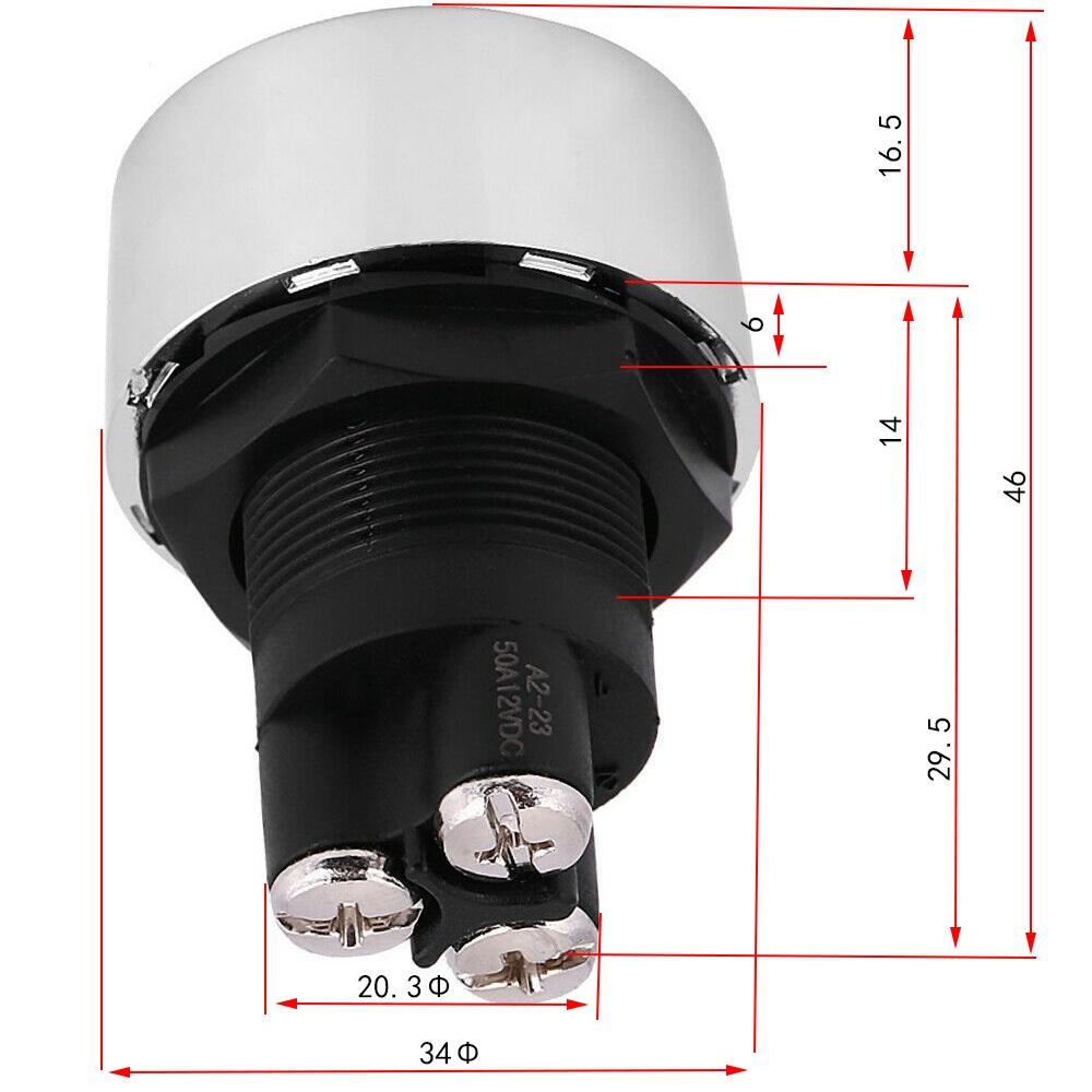 DC Car Engine Start Ignition Switch 12V 50A 3 Pin SPST Momentary Keyless Push Button Starter Switches ON OFF For Cars Marine RV