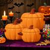 Хэллоуинская тыквенная миска Керамическая тыквенная кастрюля Жаропрочная кастрюля с крышкой и ручками, Идеально подходит для Дня благодарения и Хэллоуина