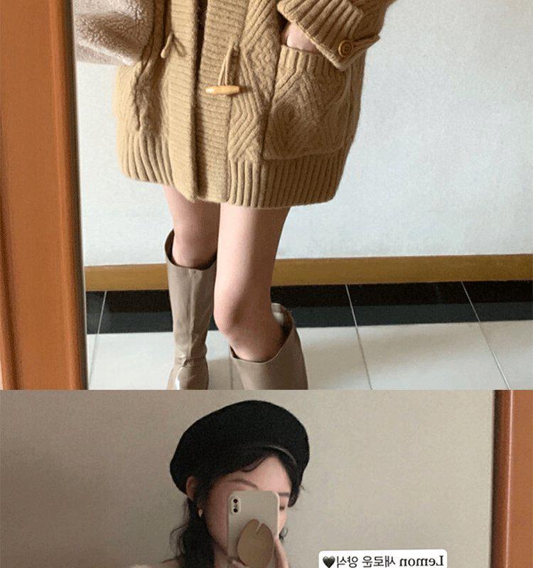 Women’s V-Neck Mid-Length Knit Cardigan - Loose Fit for Spring & Autumn