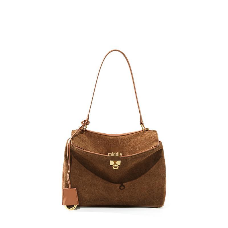 Женская замшевая сумка-тоут под мышку Rodeo: Премиальная сумка для поездок на работу с высококлассным дизайном и большой вместимостью.