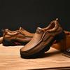 Мода Новая Ручная Работа Мужская Повседневная Обувь Кожаная Деловая Обувь для Платья Мода Улица Офис Лоферы Балетки Противоскользящая Обувь для Ходьбы Вождения