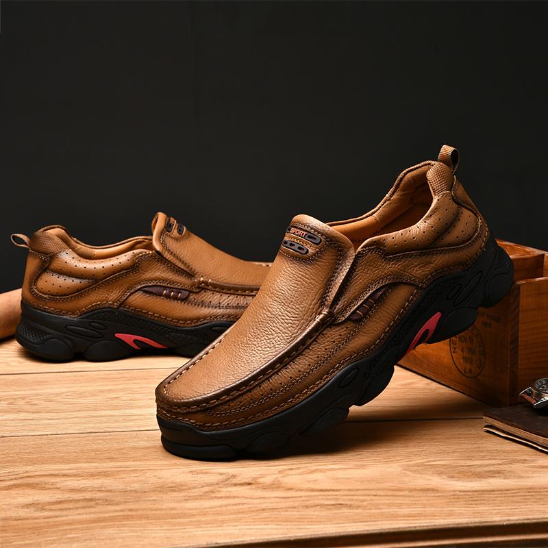 Мода Новая Ручная Работа Мужская Повседневная Обувь Кожаная Деловая Обувь для Платья Мода Улица Офис Лоферы Балетки Противоскользящая Обувь для Ходьбы Вождения