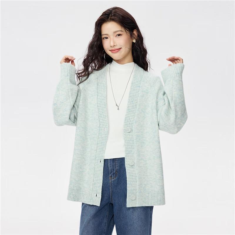 Giordano Women's Blended Chunky Knit V-Neck Cardigan