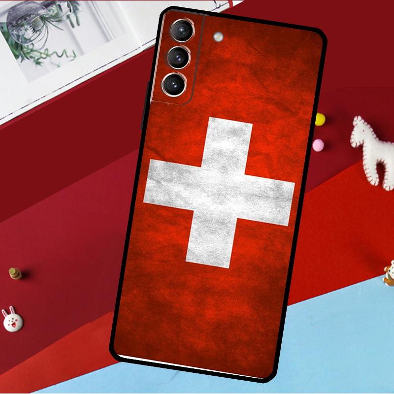Швейцария Швейцарский флаг Чехол Для Samsung Galaxy S26 S25 S23 S22 S20 S24 Ultra S9 S10 Plus S21 FE S25 FE Чехол для телефона