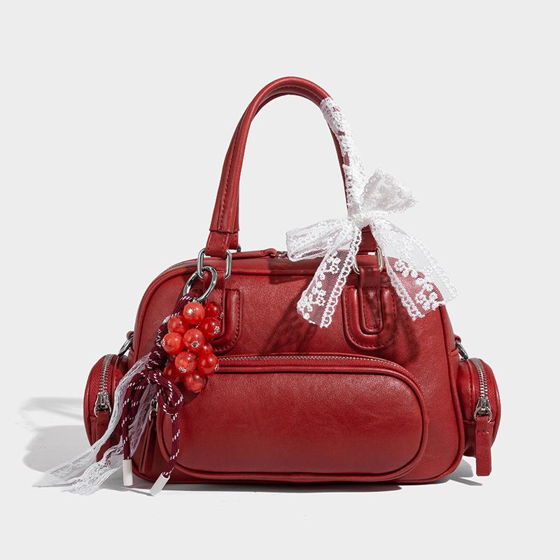 2025 Summer New Niche Fashion Handbag, Large Capacity, High-End Feel, Single Shoulder Crossbody Boston Pillow Bag