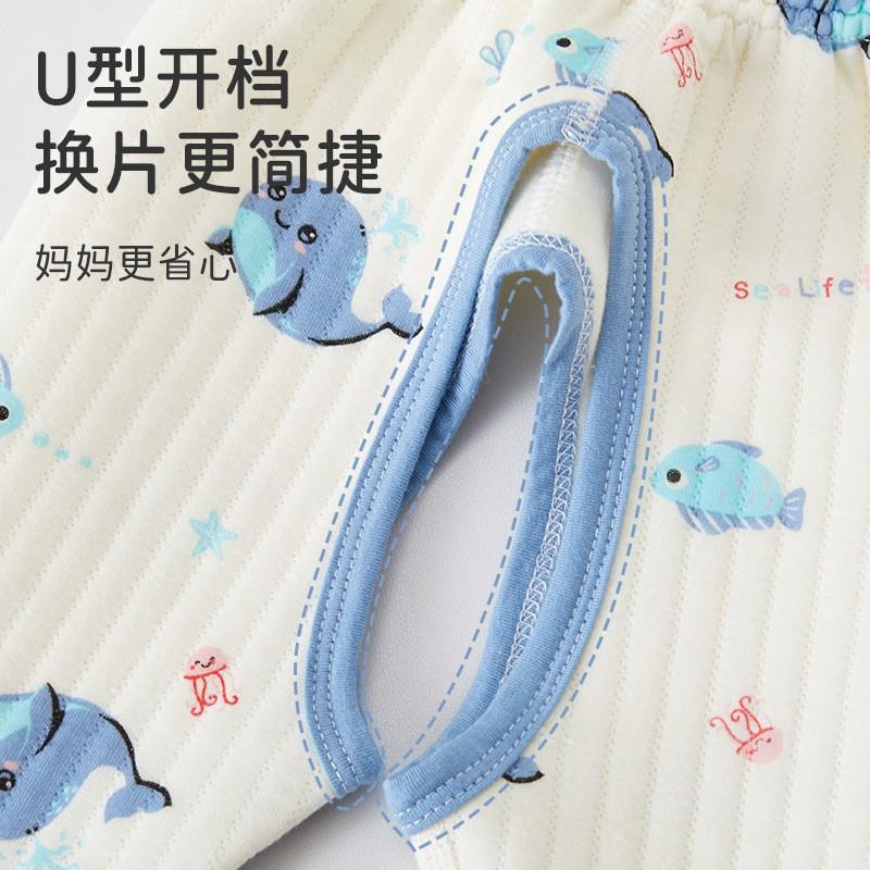 Baby Winter Warm 3-Layer Cotton Padded 2-Piece Set With Open Crotch Unisex Long Sleeve Pants Newborns 0-12 Months