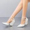 2024 Весна Новая мода танкетка женская обувь неглубокий носок острый нос повседневная универсальная элегантная горячая распродажа высокие каблуки женская обувь