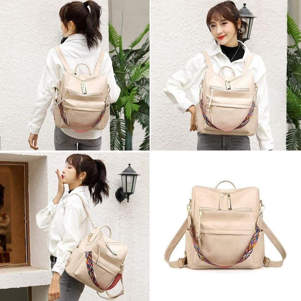 Premium Leather Convertible Backpack Handbag Sling Bags for Women