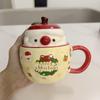 Креативная рождественская керамическая кружка Apple, кофейные чашки с крышкой, чашка для молока и воды, чайная чашка, рождественский подарок друзьям