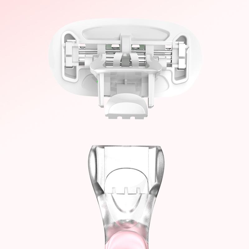 Эпилятор с маленьким корпусом, нож для бритья, 1 шт., женская бритва, 4 слоя лезвий, женский нож для удаления волос, ручная легкая бритва с мылом