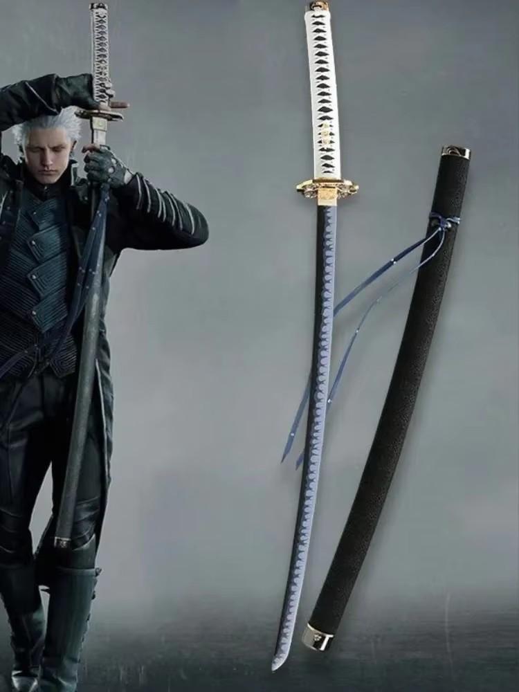 40-дюймовая катана Ямато из Devil May Cry 5, версия Вергилия, нож Ямато, аниме-косплей реквизит, полноразмерная японская катана, самурайский меч, подарок