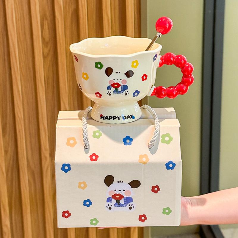 Высокоценная бытовая чашка Керамическая кружка с собакой Пача Чашка для кофе для девочек Чашка для воды для пары Подарок на день рождения