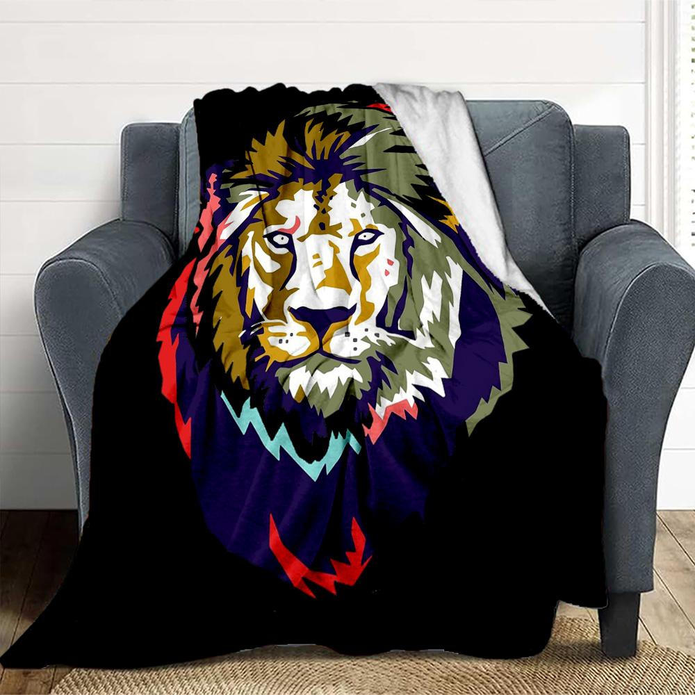 Lion Art Flannel Blanket Throw Blanket Soft Warm Sofa Bed Camping Car home Decor Unique Christmas Gift C93020