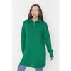 Green High Collar Zippered Knitwear Sweater Tctaw23kz00111