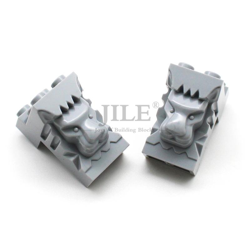 10 шт. MOC 30274 строительные блоки 2x3x3 голова льва город стена улица вид украшения совместимы с детскими брендами игрушки