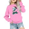 Kids' Fashion Loose-Fit Casual Long-Sleeve Christmas Print Oversized Crewneck Sweatshirt