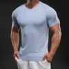 58883 Summer 2025 American Casual Short-sleeved Fashion Sports Slim Elastic Fitness Outdoor Round Neck T-shirt Men