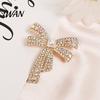 Oxidation-proof Pin Bowknot Design Brooch for Women, Faux Pearl Rhinestones Inlaid Lapel Jewelry Pin, Versatile Accessory Sweaters Collars Hats