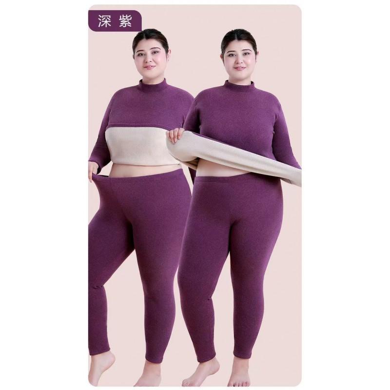 Womens Thermal Underwear Set Fleece Lined Winter Warm Base Layer Plus Size