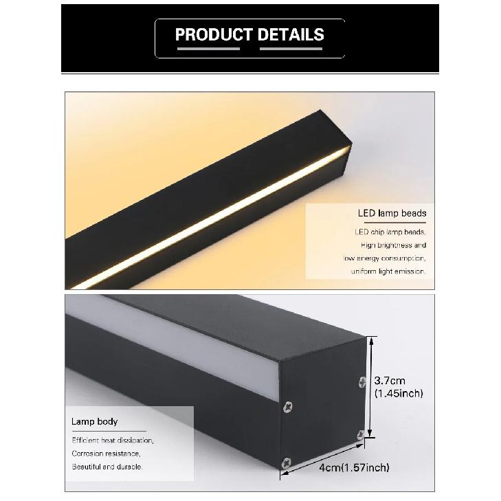 LED Lighting Wall Lamp IP65 Garden AC Long Wall Light Outdoor Waterproof Modern Long Strip 85-256v OutdoorDecoration