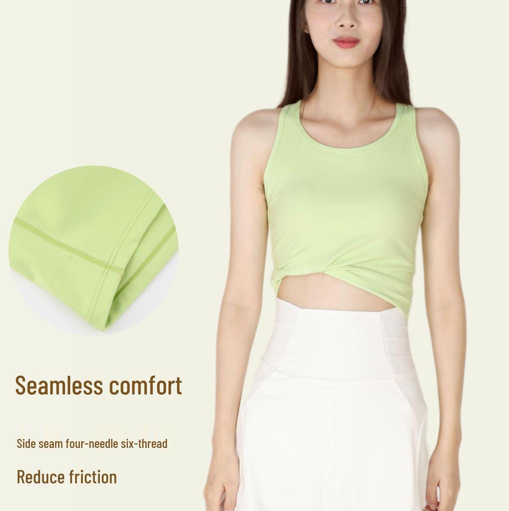 Цельный спортивный бюстгальтер с амортизирующими вкладышами - Жилет для пилатеса и фитнеса