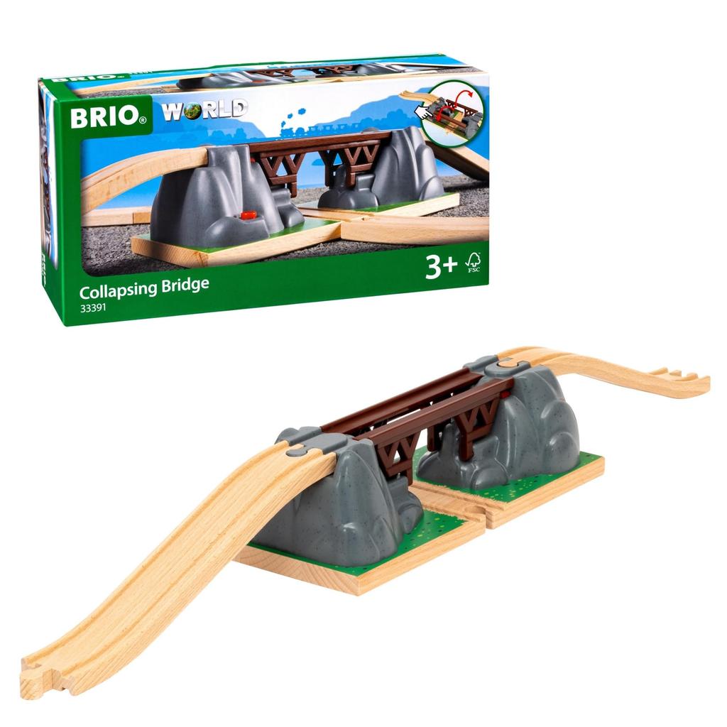 BRIO Drop Bridge 33391, for Ages 3 and Up. [Toy, Wooden Toy, Wooden Rail, Scenery Parts, Gift (Birthday/Christmas)]
