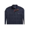 Polo Ralph Lauren Однотонный вязаный свитер с длинным рукавом и вышивкой в виде пони на молнии до половины для мужчин, синий 710916638-002