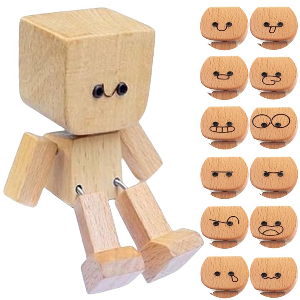 1/2Set Funny Shaking Legs Wooden Man Charming Little Wooden Figure Desktop Decor Ornaments Cute Car Dashboard Decor