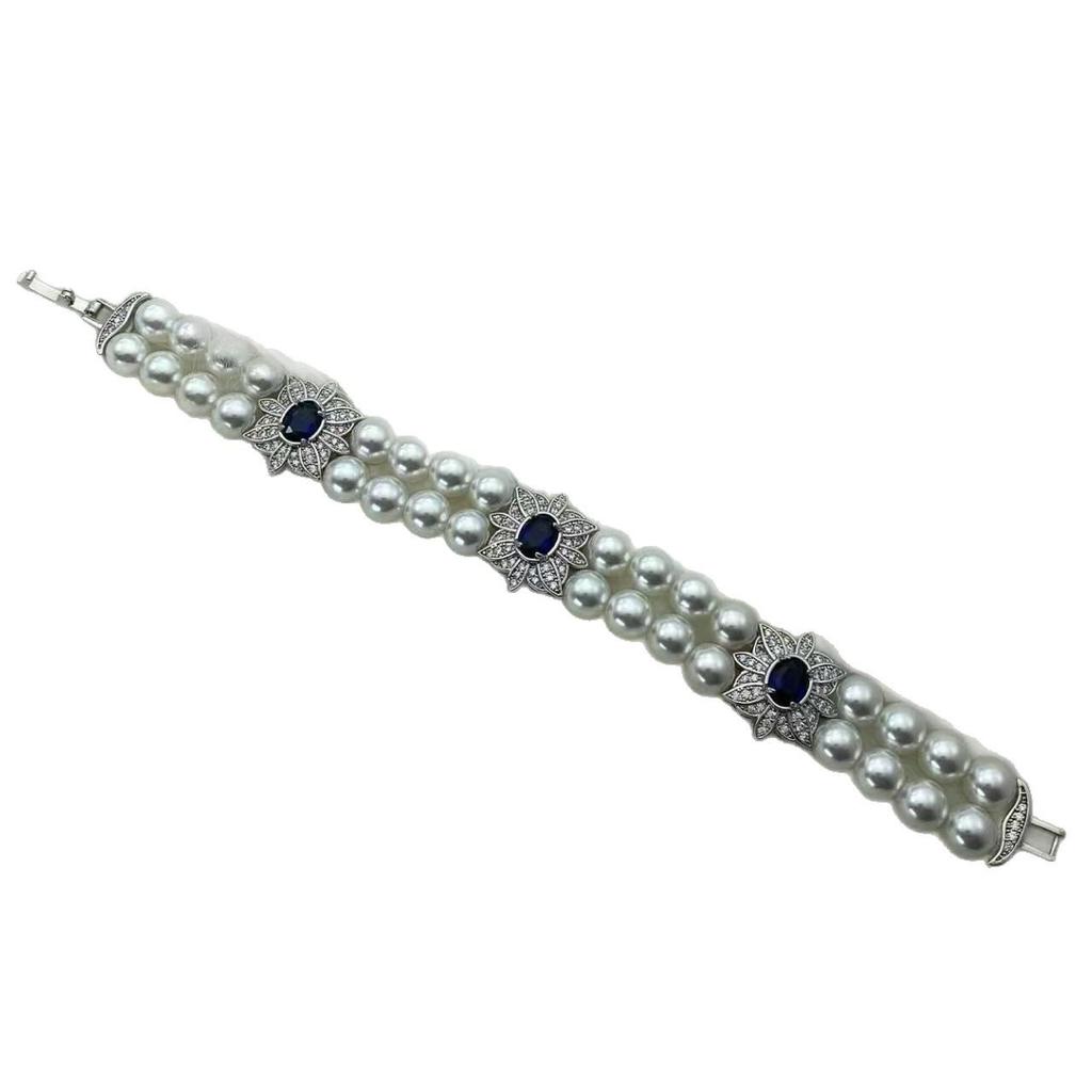 Браслет с аквамарином и жемчугом - Элегантный нишевый дизайн для женщин, Идеальный подарок на день рождения для лучшей подруги