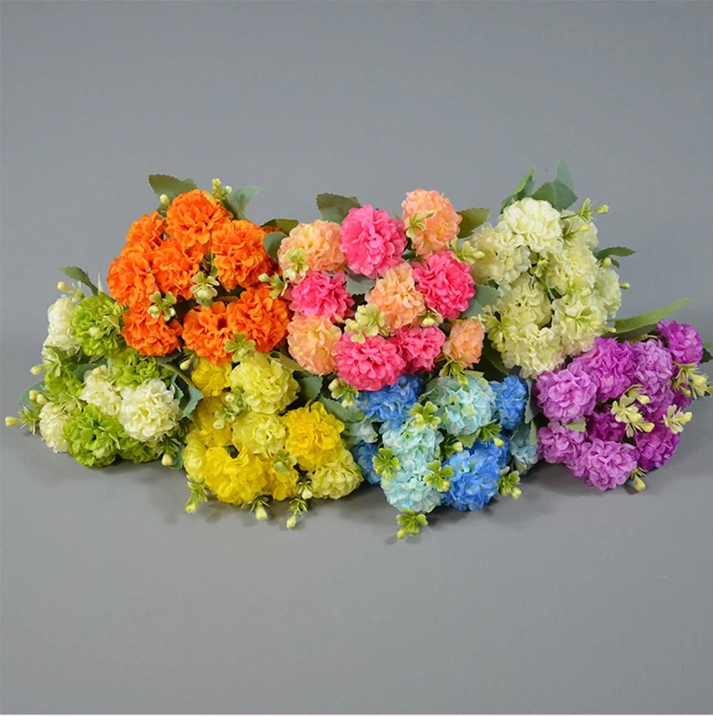Uflower 33cm Artificial Flowers Silk Hydrangea Bouquet Wedding Holding Flowers Luxury Wedding Home Party Decoration