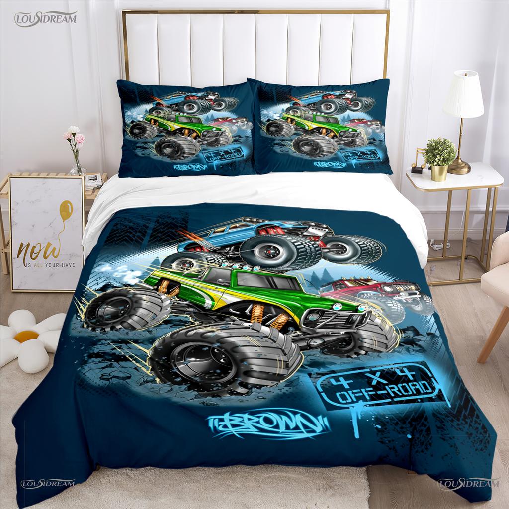 Monster Jam Truck Casal All Season Duvet Cover Comforter Bedding Set Soft Quilt Cover and Pillowcases Single/Double/Queen/King