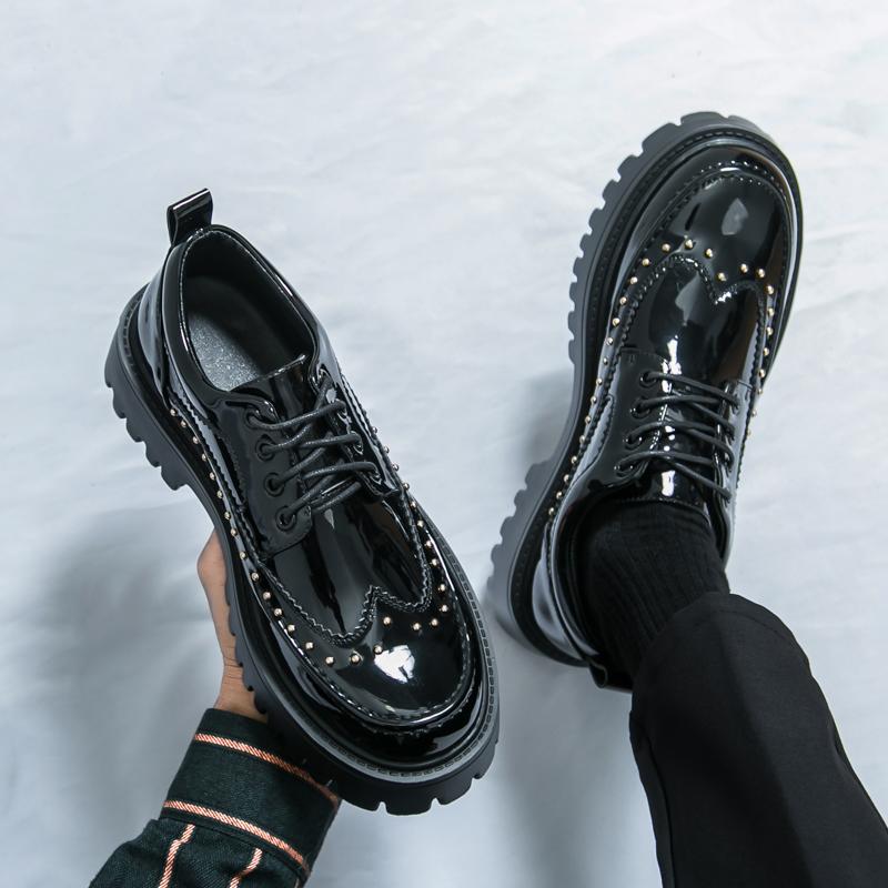 Мужские туфли-лифты на платформе, уличные шнурки, черные кожаные оксфорды, свадебное платье, танцевальный бизнес, формальный смокинг, увеличивающий рост, пиджаки для выпускного вечера, обувь для мужчин