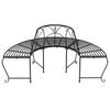 Semi Circular Tree Bench Ø159 cm Black Steel