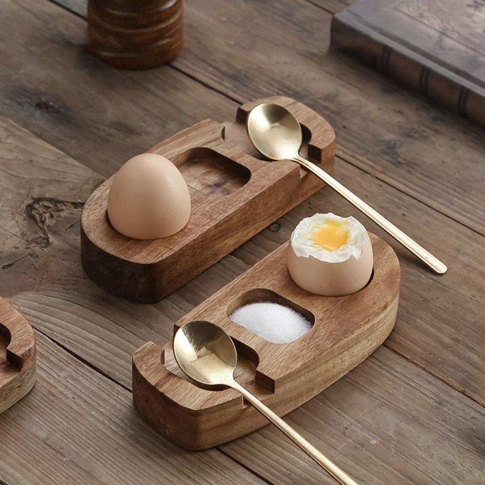 Wooden Egg Tray Handmade Eggshell Cup Kitchen Accessories Punch Cup Holder Home
